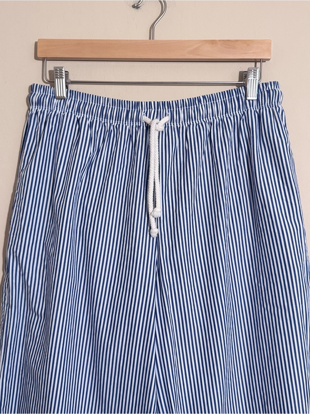 Donni Pop Pant in Navy Stripe Cotton Poplin Size XL - Picture 4 of 9